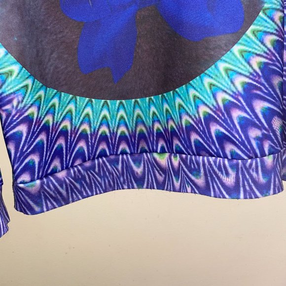 PSYCHEDILLIC CAT LONG SLEEVE TEE SHIRT - Picture 4 of 4